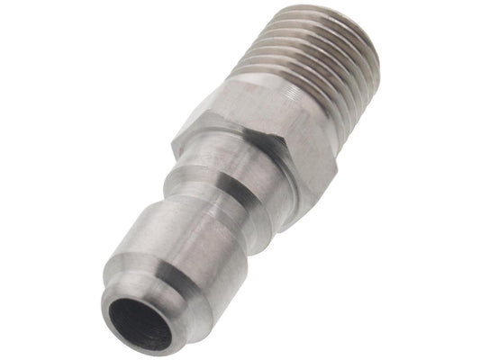 100 pack of 1/4in. MPT Male Stainless Steel Plug Quick Connect Coupler 4000 PSI 10 GPM for Pressure Washer Gun Hose Wand Nozzle